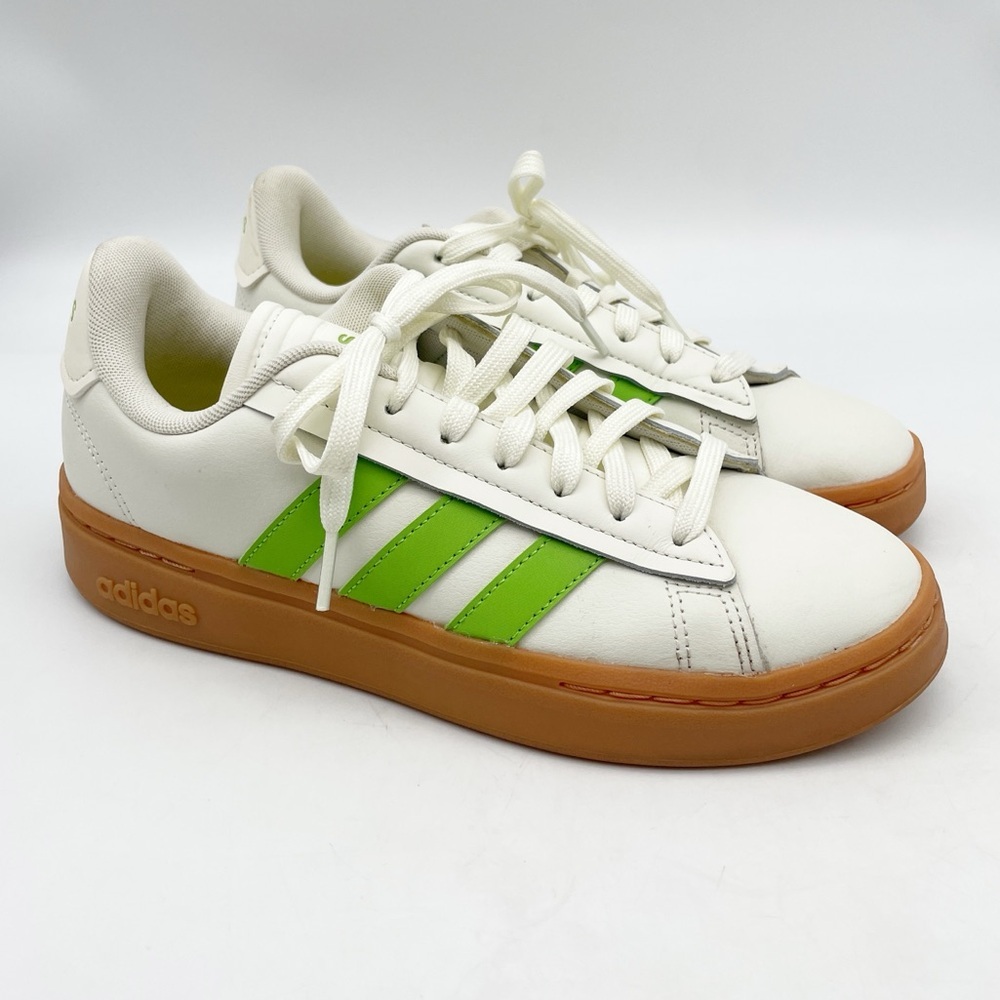 Adidas Grand Court Alpha Tennis Sneaker Women's Sz 8 Off White Semi Lucid Lime